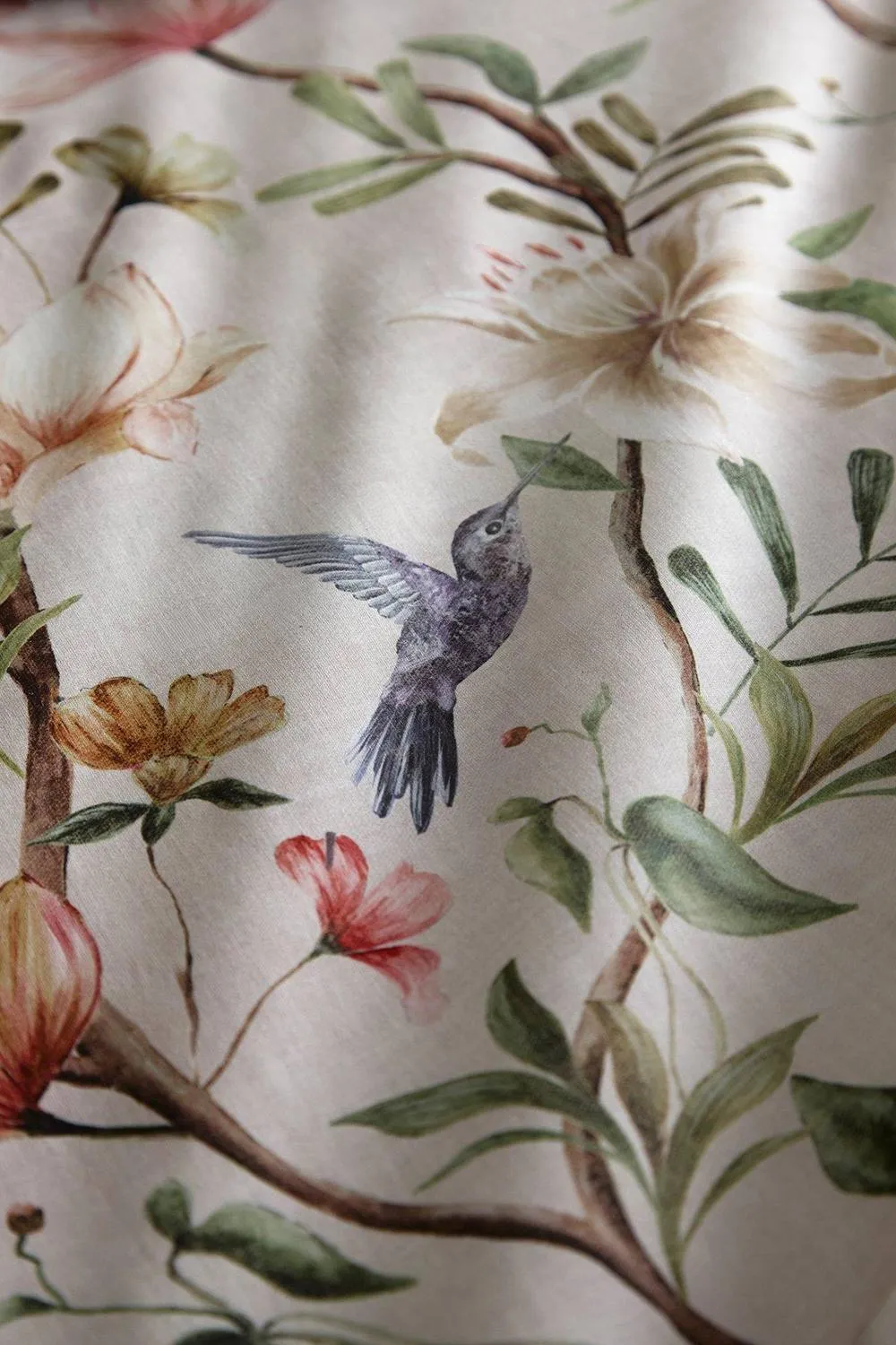 Appletree 'Fiorella' 100% Cotton Floral & Bird Print Duvet Cover Set in Natural 3