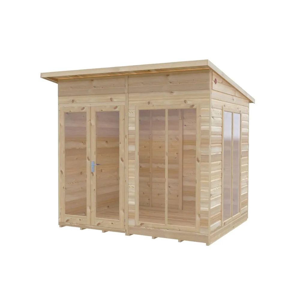 Shires Lela 8x6 Summerhouse - L185.8 x W238 x H228.4 cm in Light Brown 2