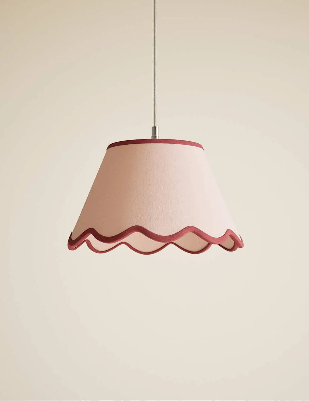M&S Large Scallop Trim Lamp Shade Pink