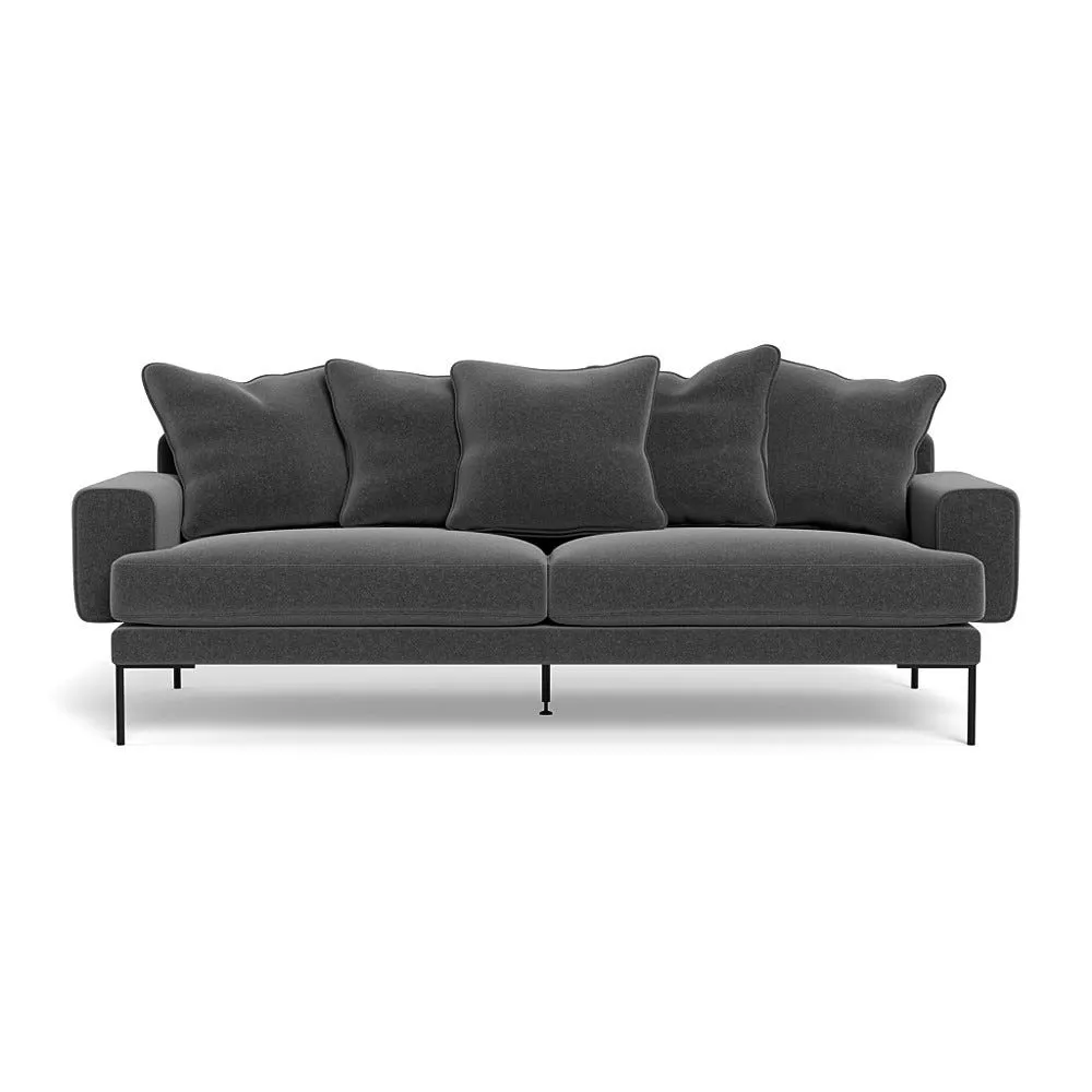 Heal's Torrington 4 Seater Sofa Melton Wool Granite Black Feet 1