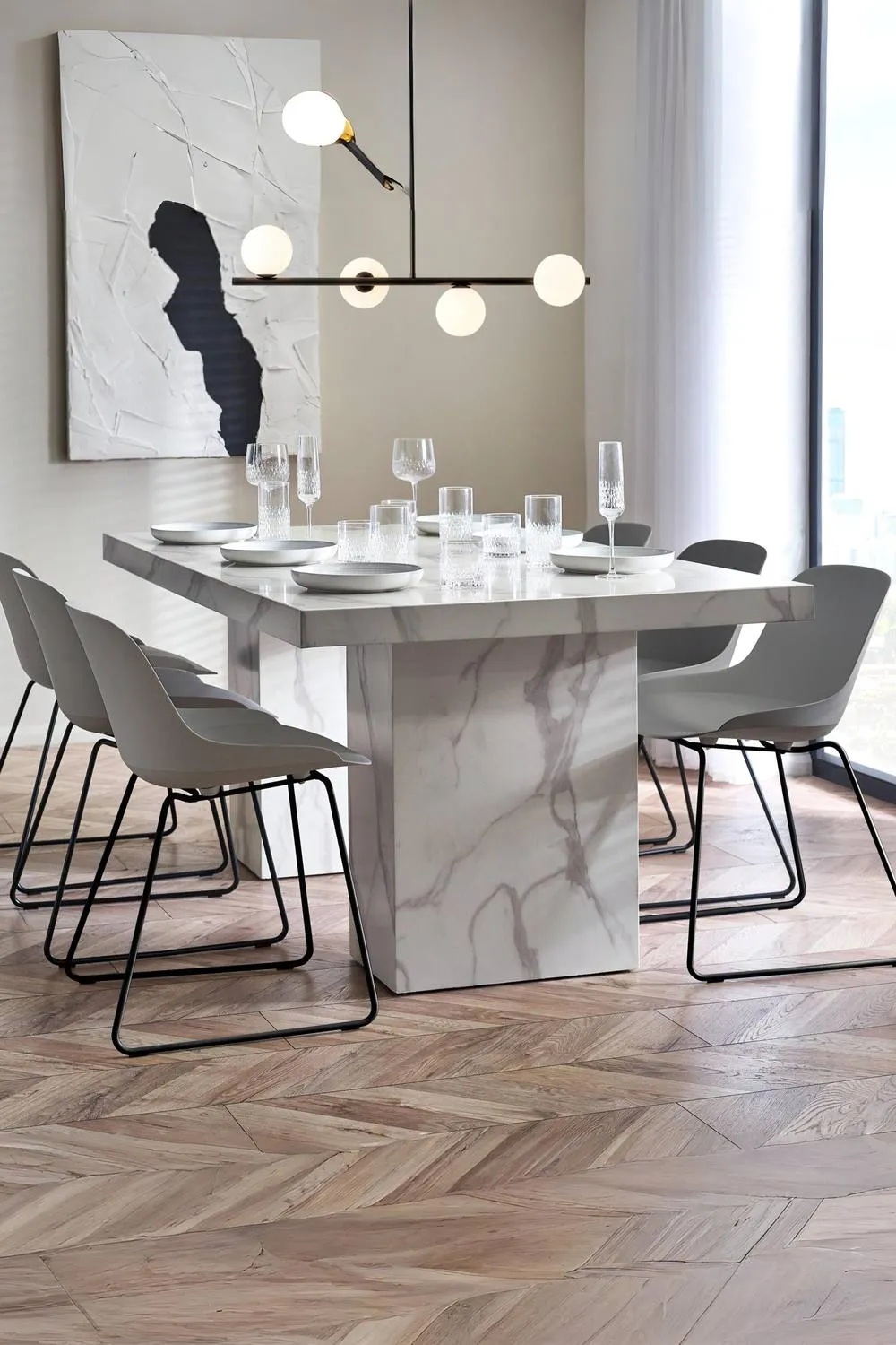 Julian Bowen Rome Rectangular 6-8 Seater Dining Table in White 2