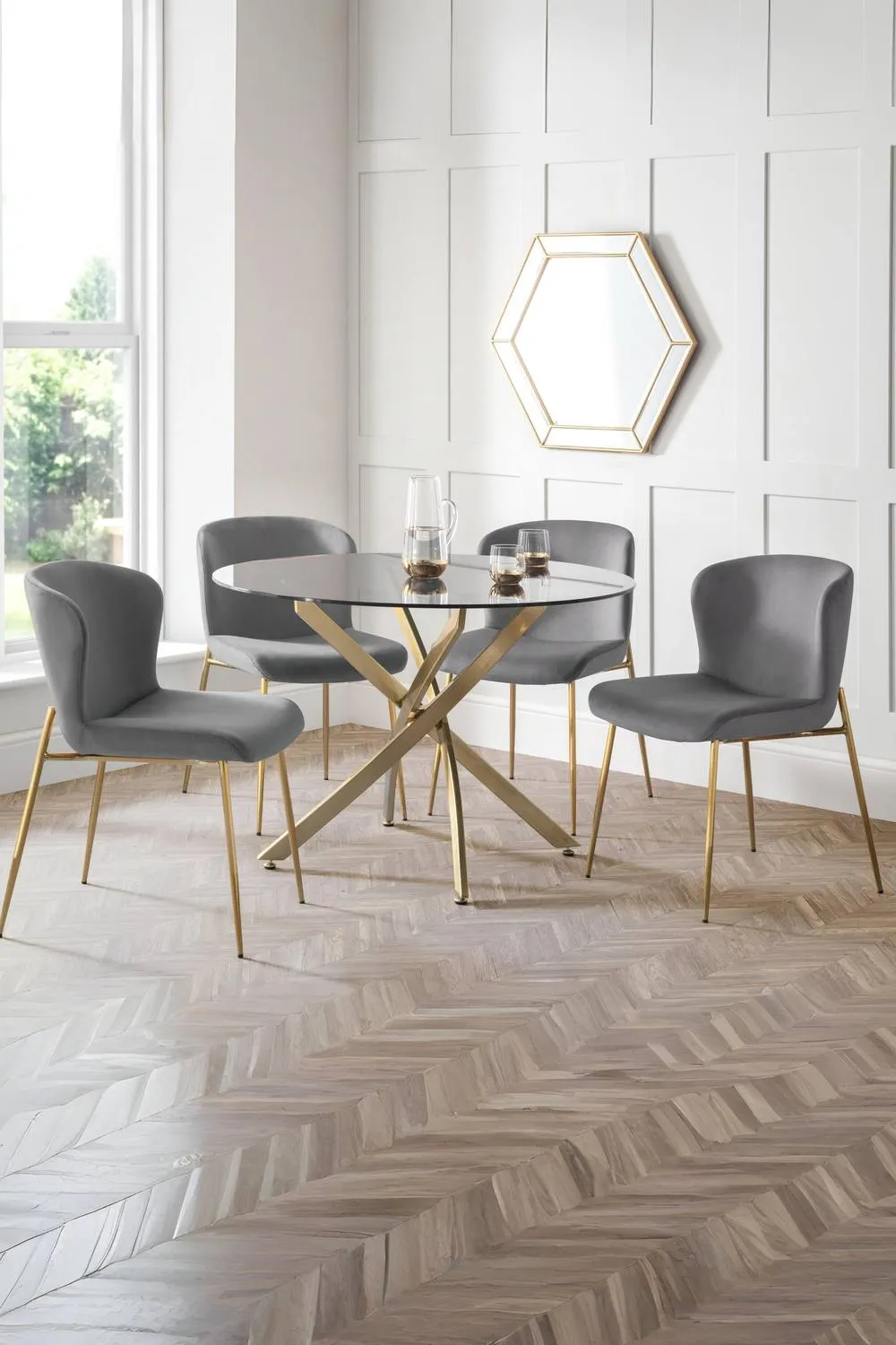 Julian Bowen Harper Upholstered Dining Chair (Set of 2) in Grey 3