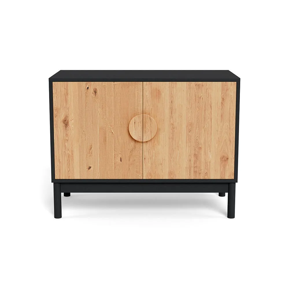 Heal's Tinta Small Sideboard Black Stain Carcass Natural Oak Doors 1