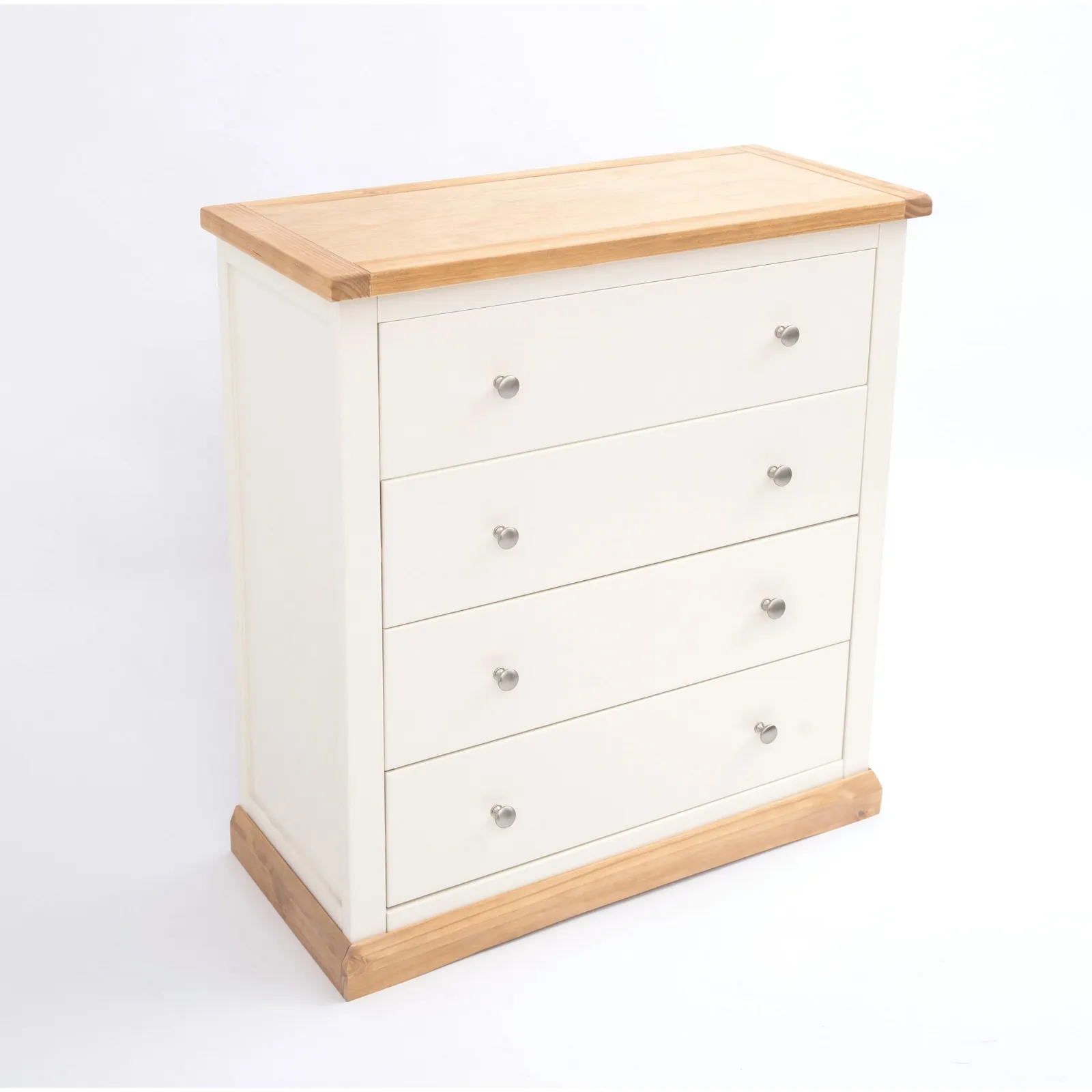Cabinet Bits Trevi 4 Drawer Chest of Drawers Chrome Knob in Off-White 3