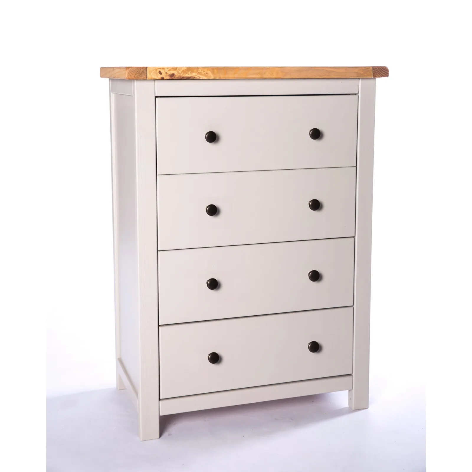 Cabinet Bits Argenta 4 Drawer Chest of Drawers Brass Knob in Light Grey 2