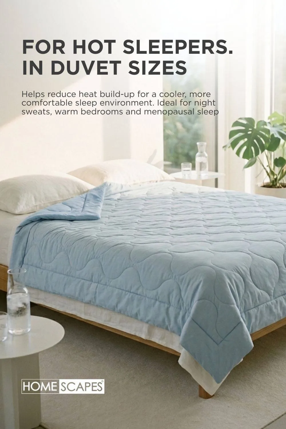 Homescapes Luxury Cooling Blanket, Summer Coverless Duvet in Blue 6