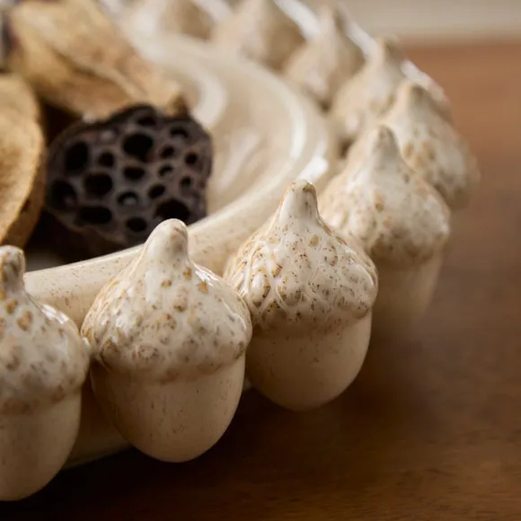 Acorn Edged Ceramic Decorative Bowl 2