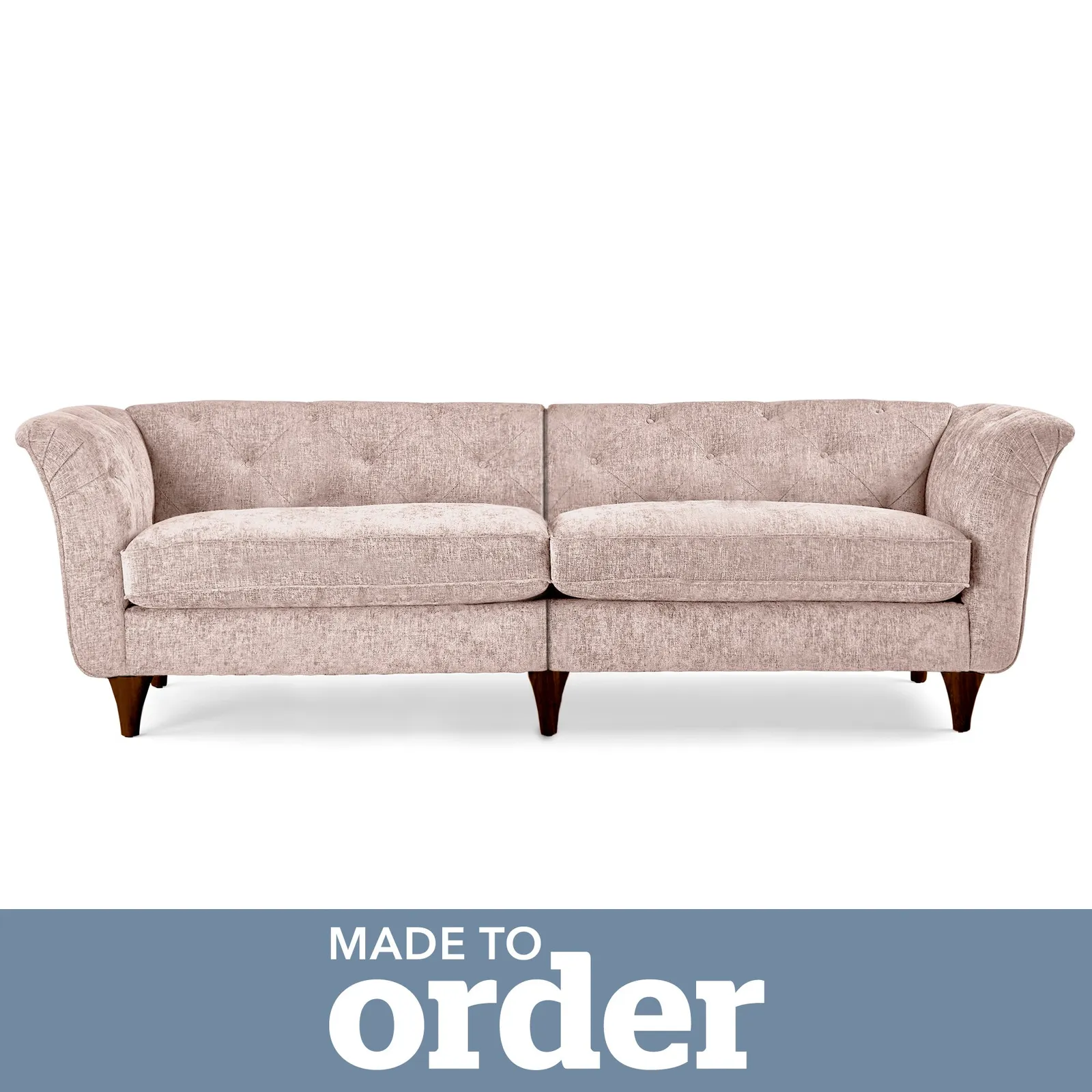 Jaipur 4 Seater Sofa Luxury Chenille Pink