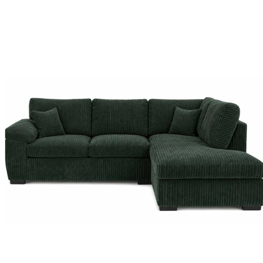 Bliss Furniture Amalfi Right Hand Corner Sofa Soft Fabric in Green