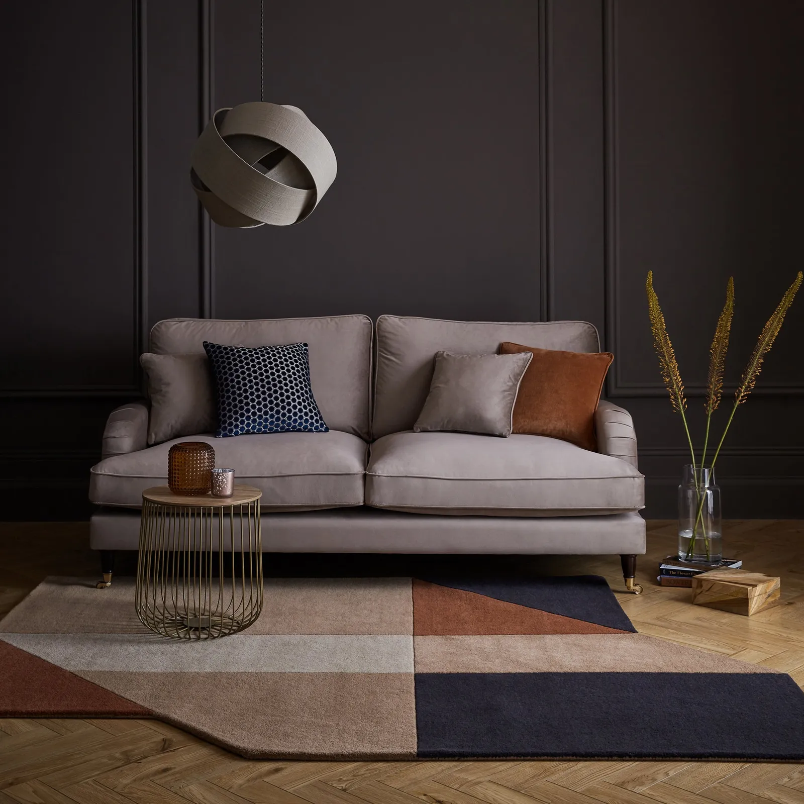 Heath Wool Shaped Rug Black and Beige