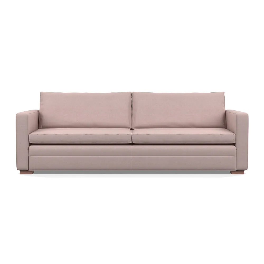 Heal's Palermo 5 Seater Sofa Siena Cotton Dusky Pink Walnut Feet 1
