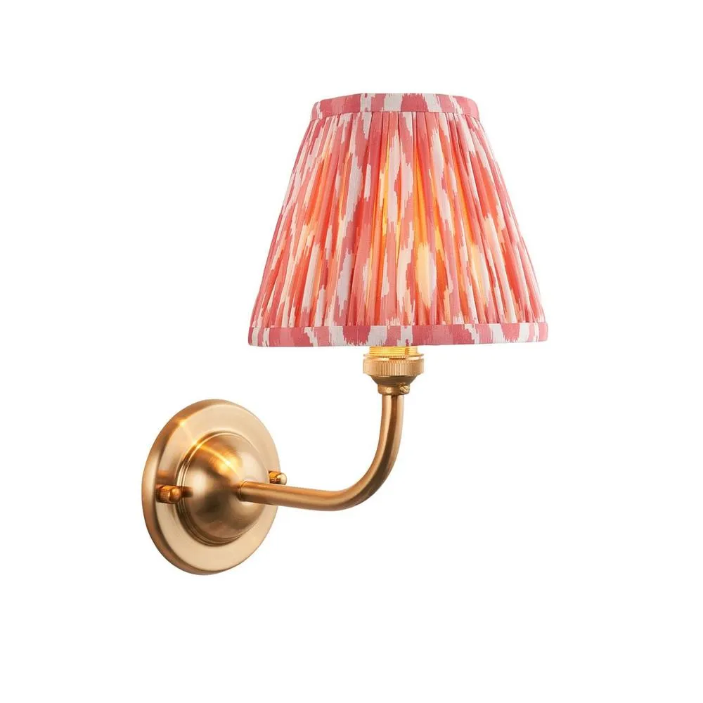 Netlighting Dome Arc Wall Light Pink Fabric Ikat Shade 16cm B22