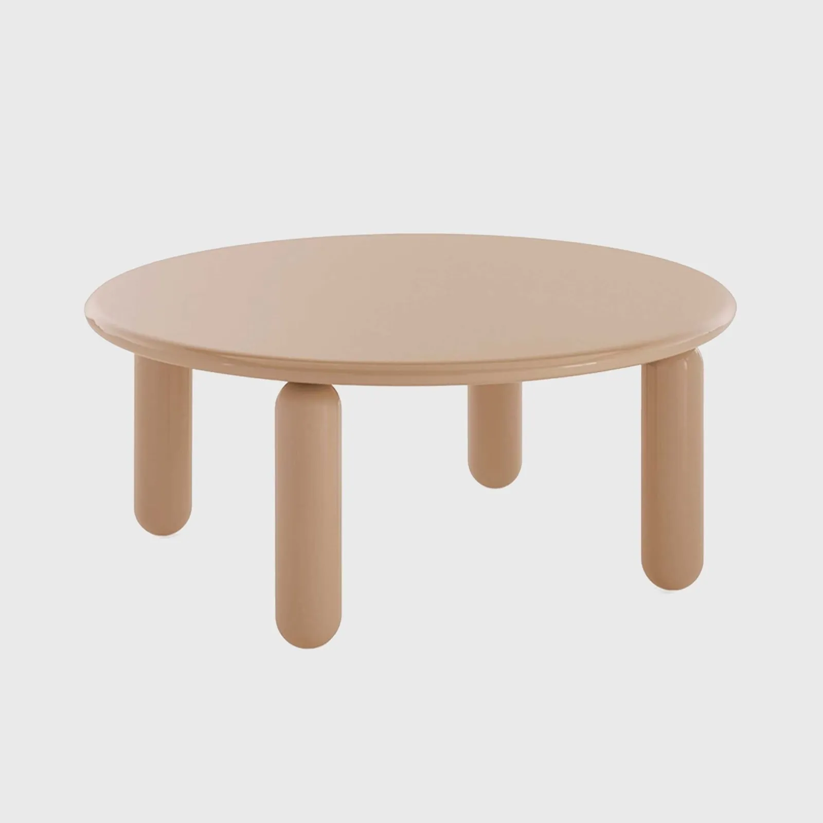 Kartell Undique Mas Side Table 85X85X30 Powder, Round, Neutral Wood | Barker & Stonehouse