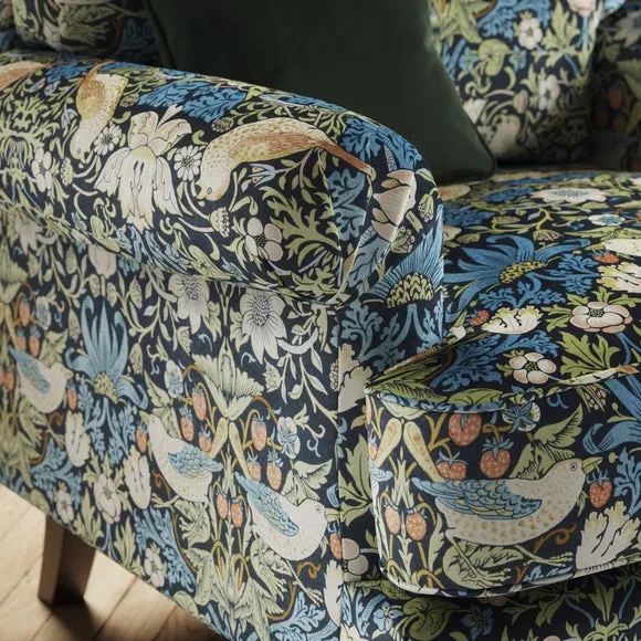 Jolene William Morris Strawberry Thief Print Velvet Snuggle Chair 4