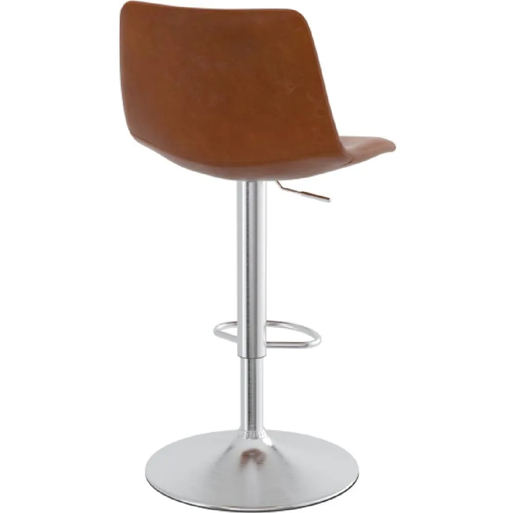 netfurniture Savo brushed chrome kitchen breakfast bar stools tan 5