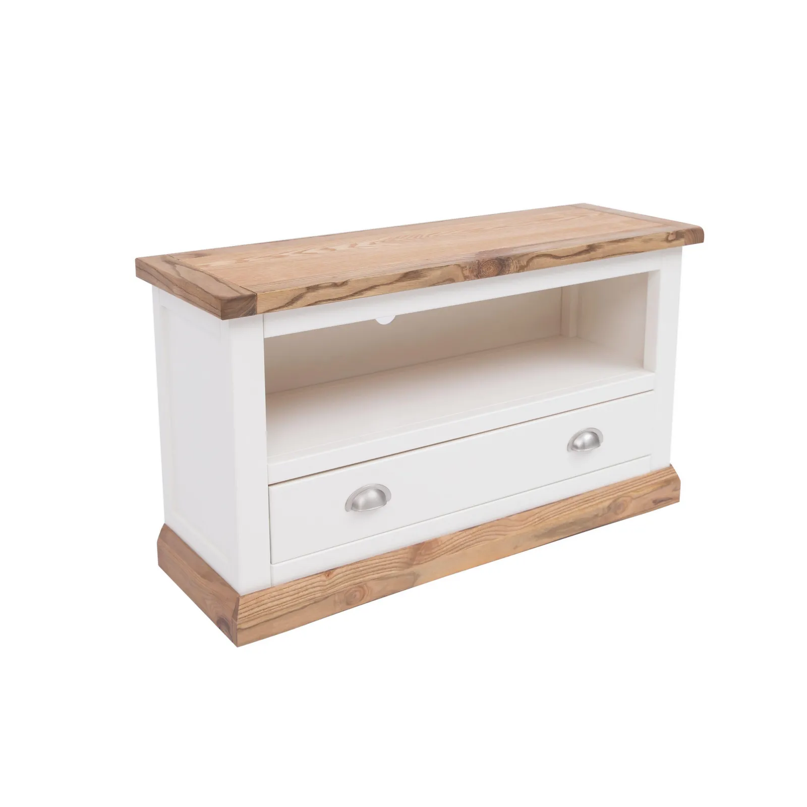 Cabinet Bits Tropea Off-White 1 Drawer TV Cabinet Chrome Cup Handle 3