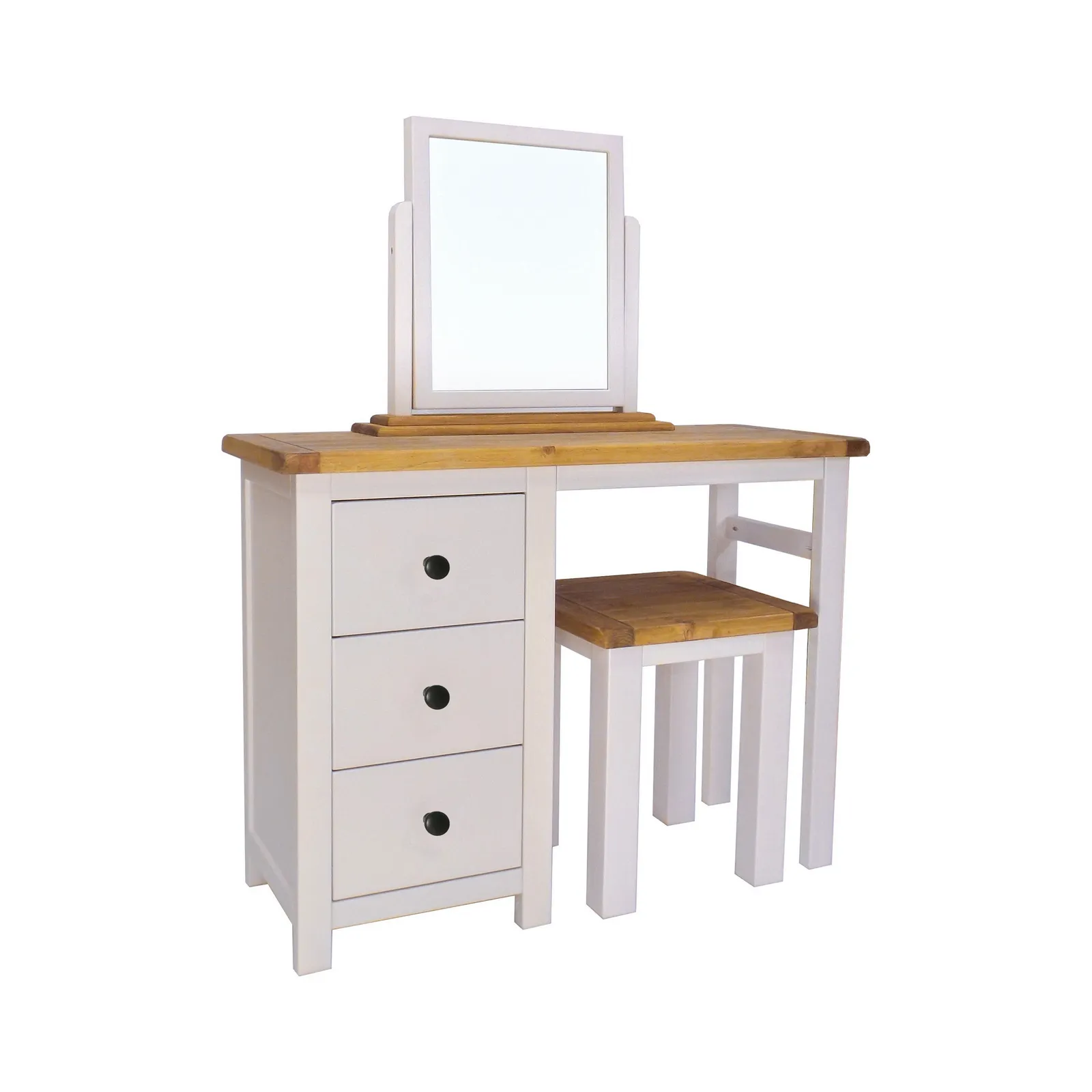 Cabinet Bits Argenta 3 Drawer Dressing Table Set Brass Knob in Light Grey
