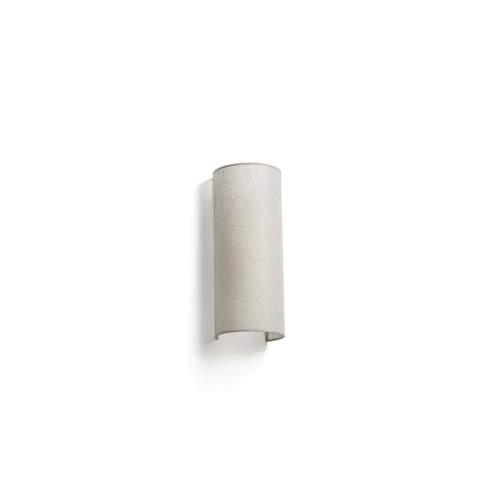 Netlighting Otton Round Linen Up Down Wall Lamp Vertical 2 Light in Light Beige
