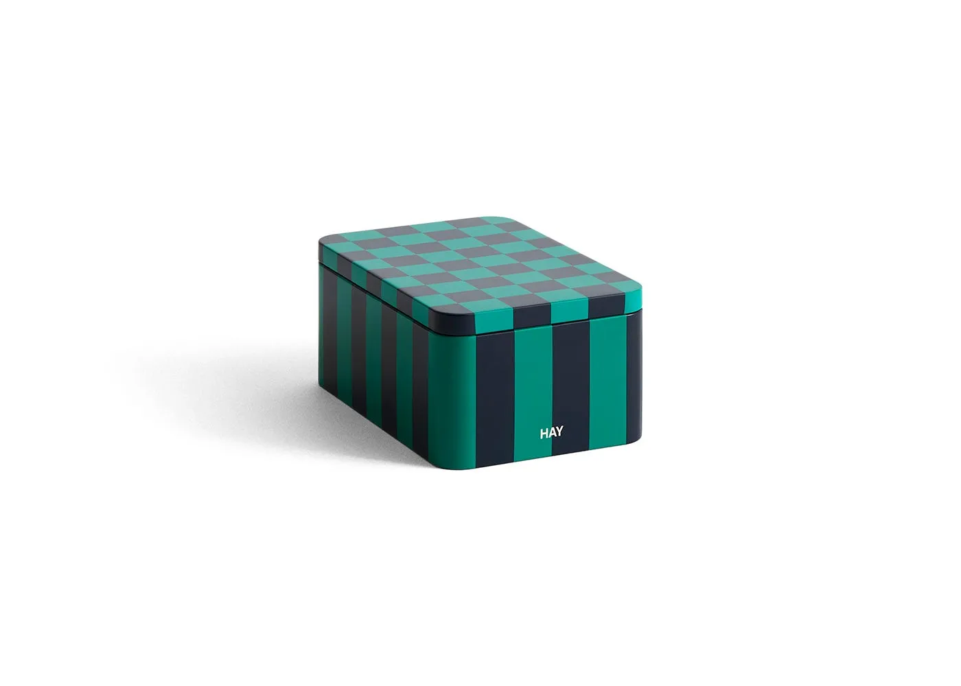 HAY Tin Container Green/Dark Blue Small