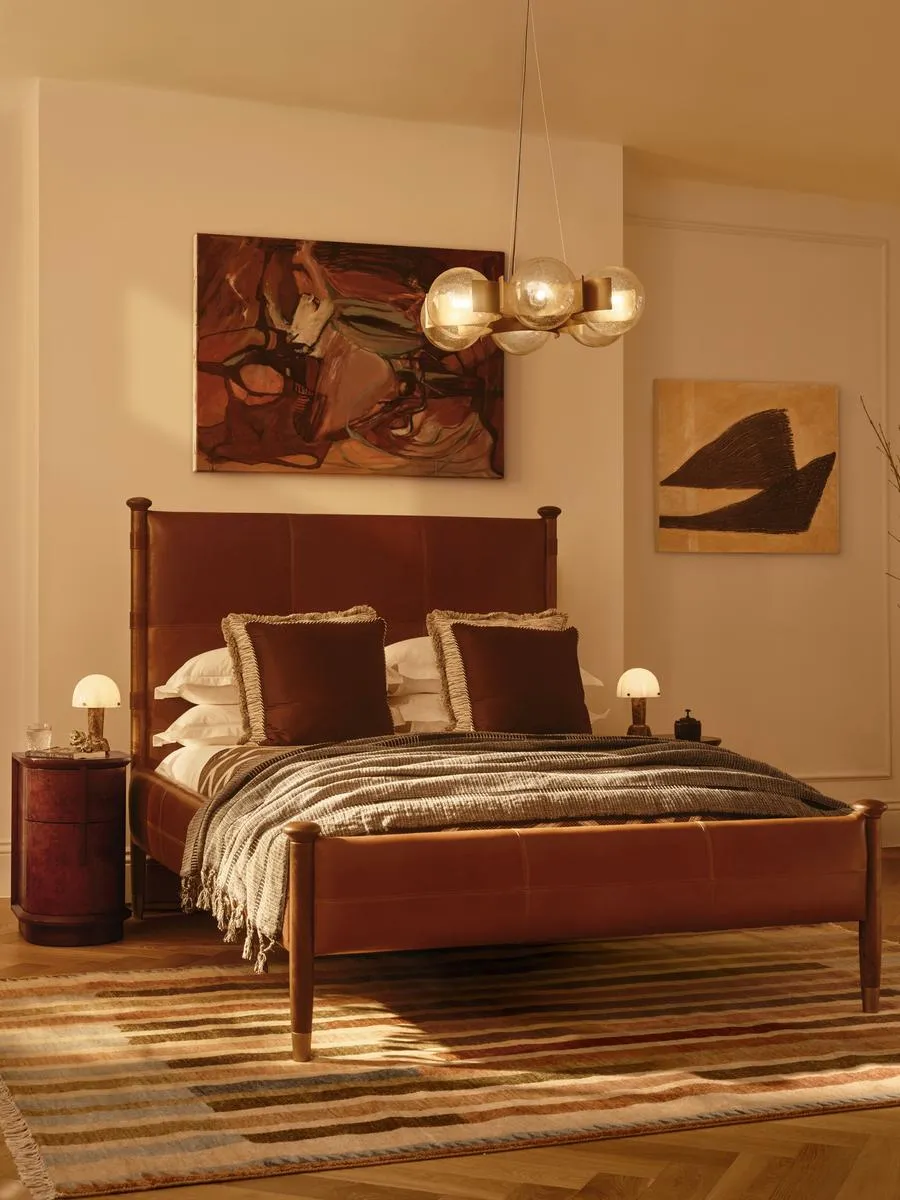 Paolo Bed, Sycamore Leather, Super King