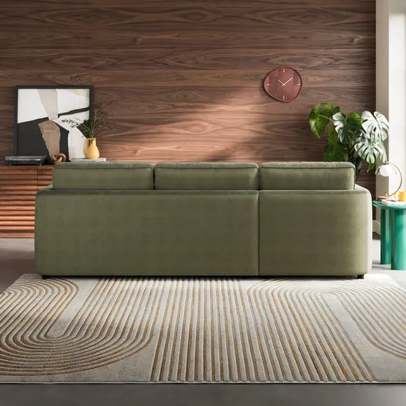 Zoe II Velvet Corner Chaise Sofa 2