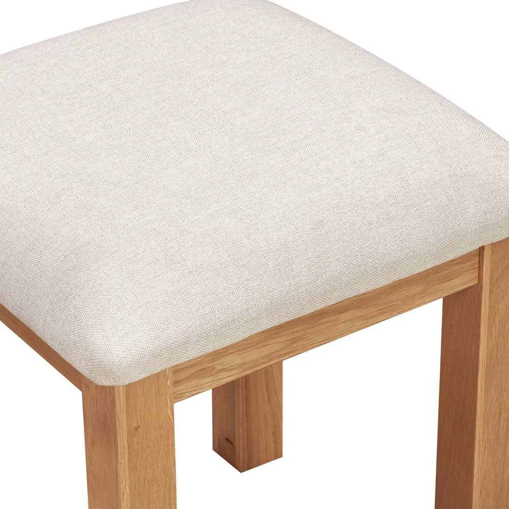 Seconique Cambridge Dressing Table Stool - Honey/Oat Fabric in Light Brown 4