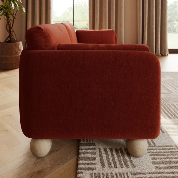 Armitage Chenille 3 Seater Sofa with Ball Feet 3