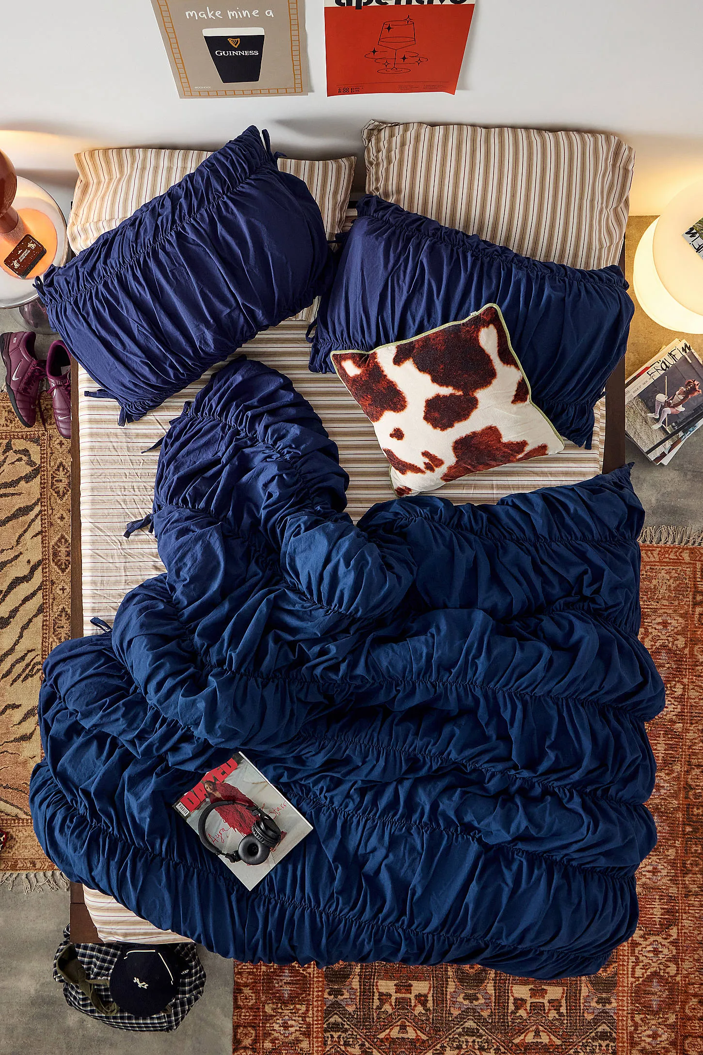 Cinched Duvet Set - Navy 3