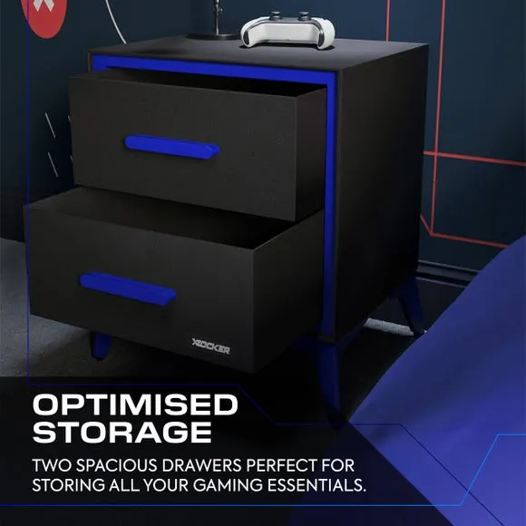 X Rocker Arcane 2 Drawer Bedside Table 4