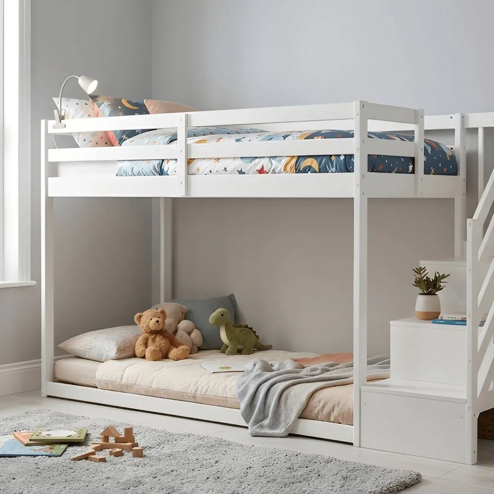 Nöa and Nani Nia Bunk Bed with Storage Staircase in White 2