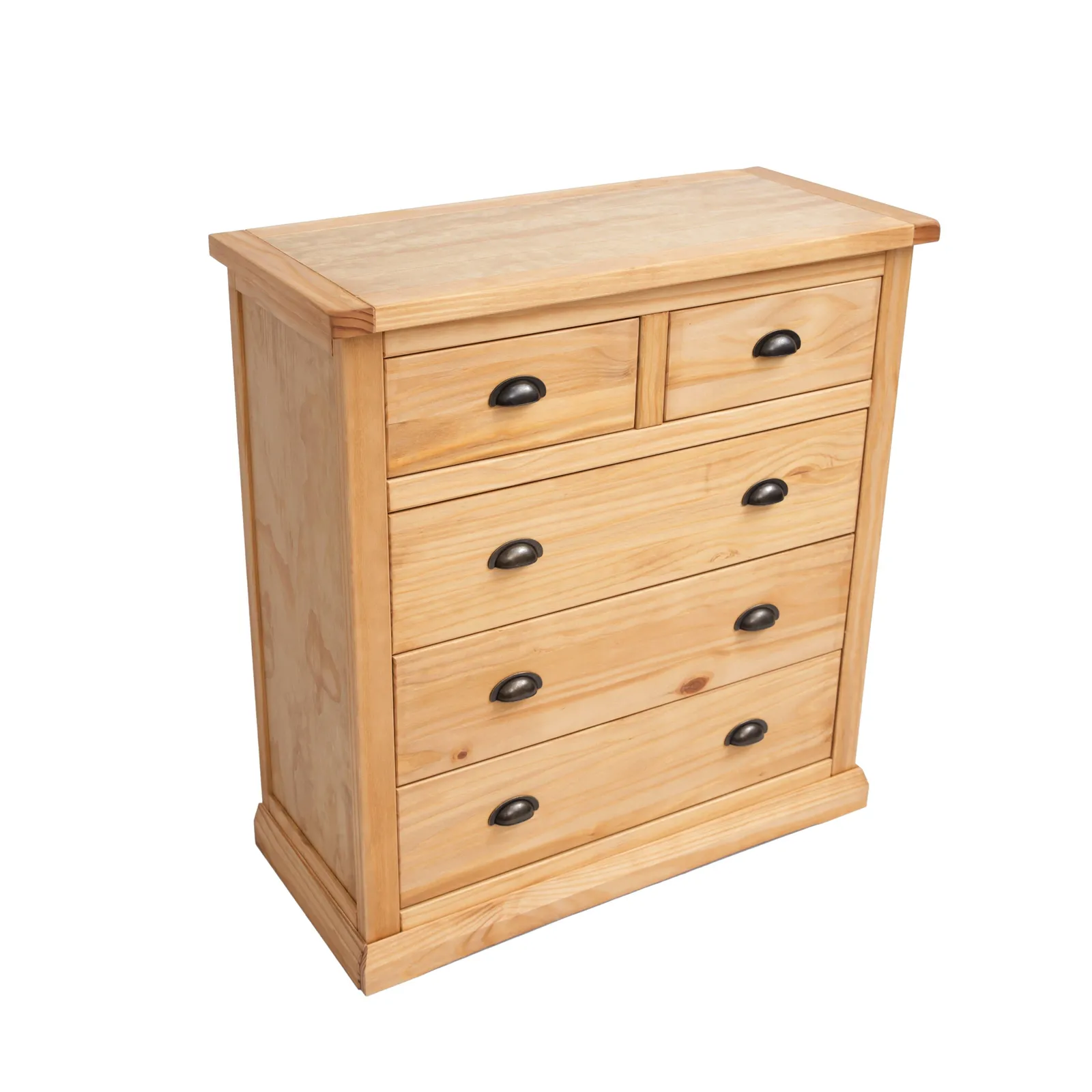 Cabinet Bits Lucca 5 Drawer Chest of Drawers Brass Cup Handle in Light Brown 3