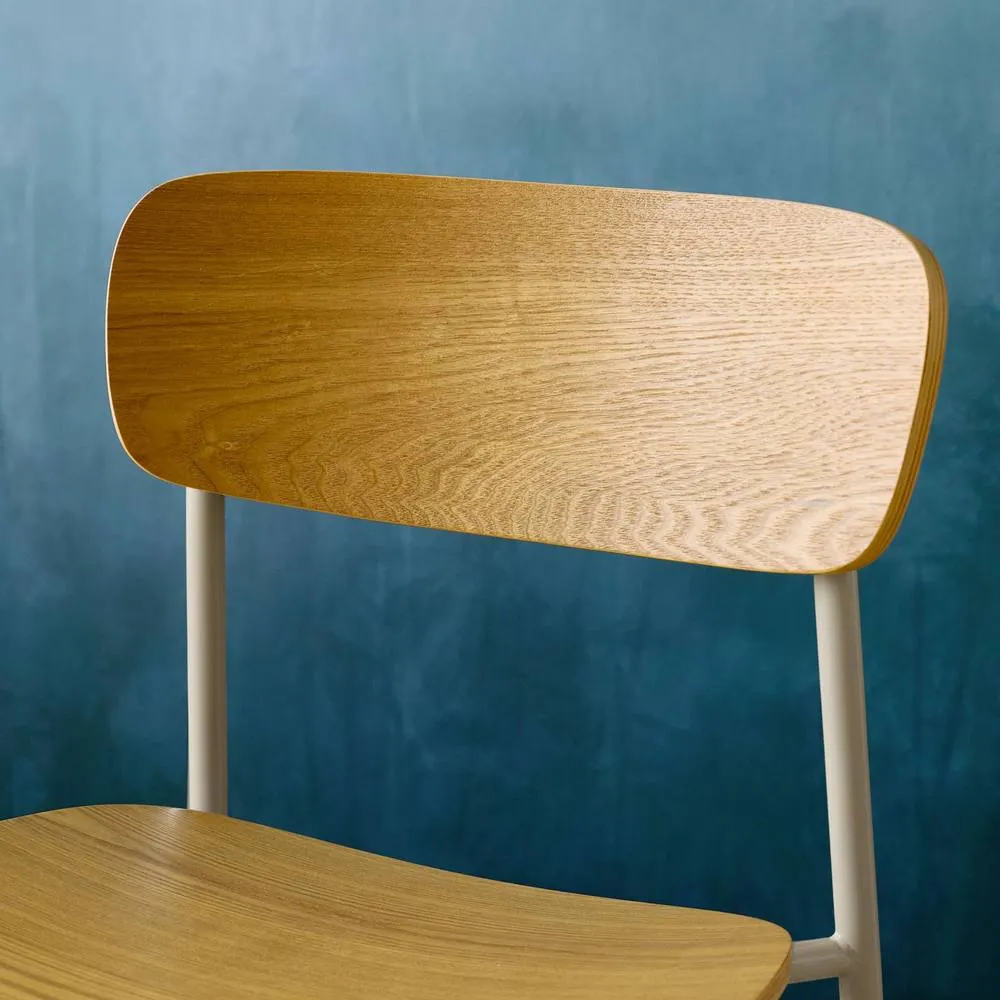 sweeek Vintage metal & plywood chair (set of 2) in Beige 6