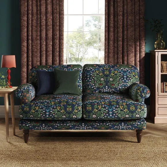 Jolene William Morris Blackthorn Print Velvet 2 Seater Sofa 1