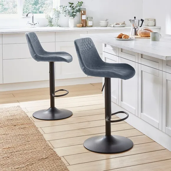 Walden Height Adjustable Bar Stool, Faux Leather 2
