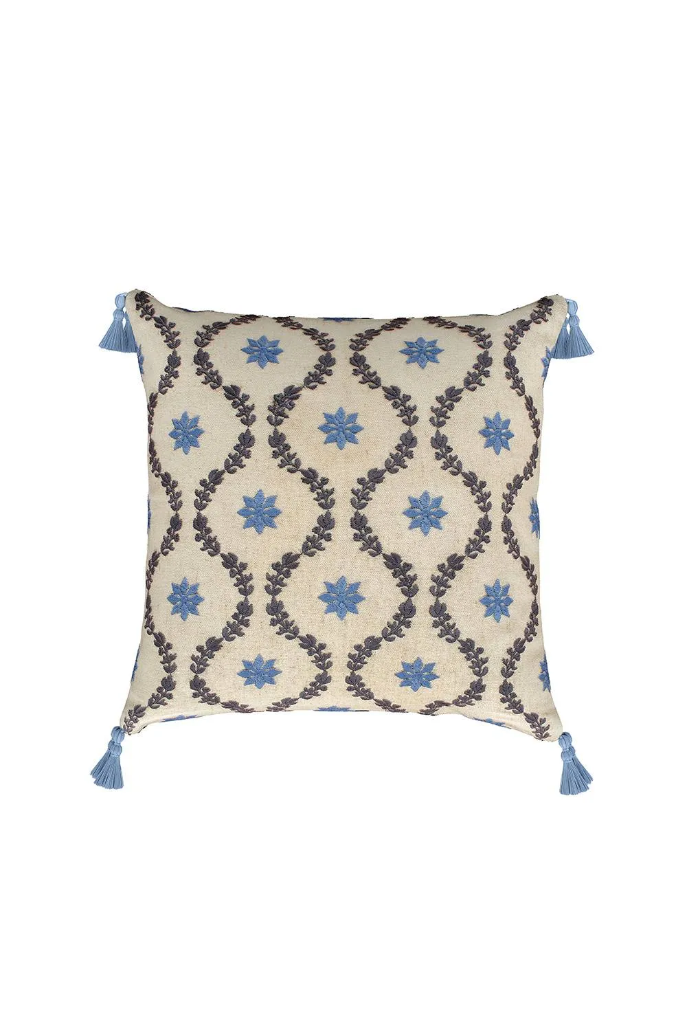 V&A 'Onslow Trellis' Cushion in Blue