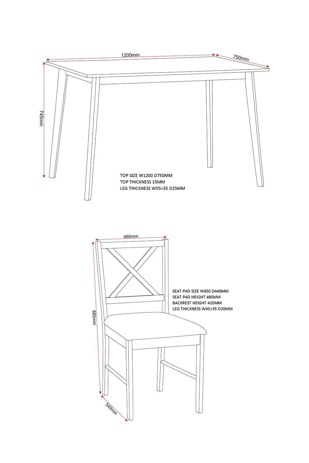 Seconique Balfour 1+4 Dining Set in Light Oak 6
