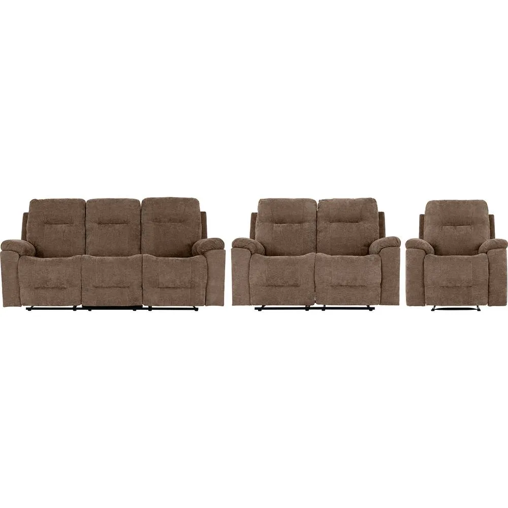 Seconique Guildford 3+2+1 Recliner Suite - Antelope Brown Fabric 3
