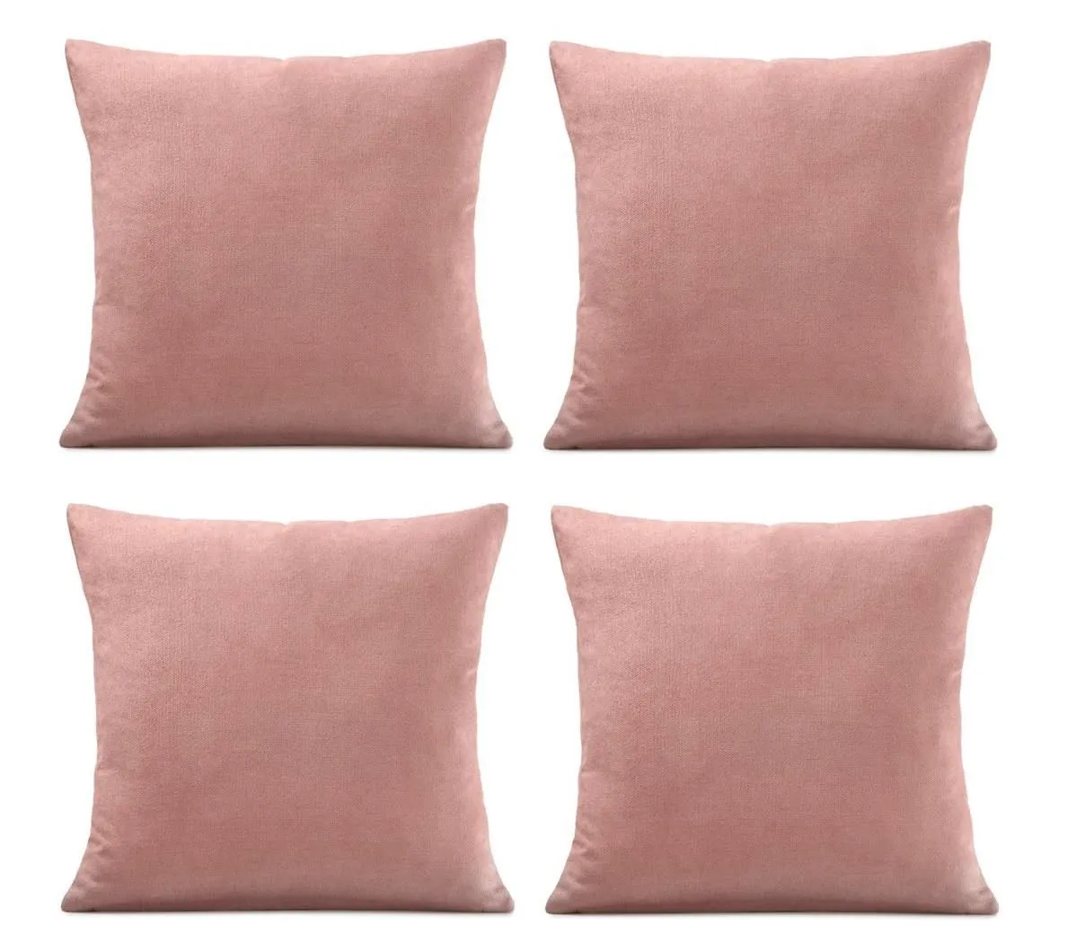 Luxury Living Set of 4 Velvet Chenille Cushions 45cm x 45cm with Removable Covers & Plush Pads - Soft, Stylish Home Décor
