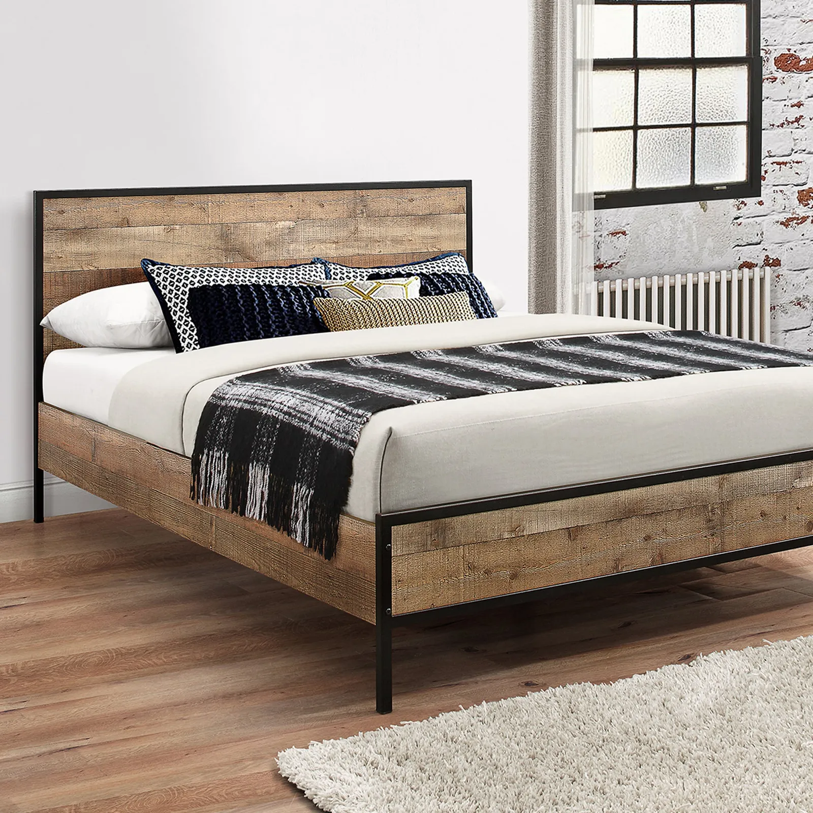 Urban Rustic Bed Frame Brown