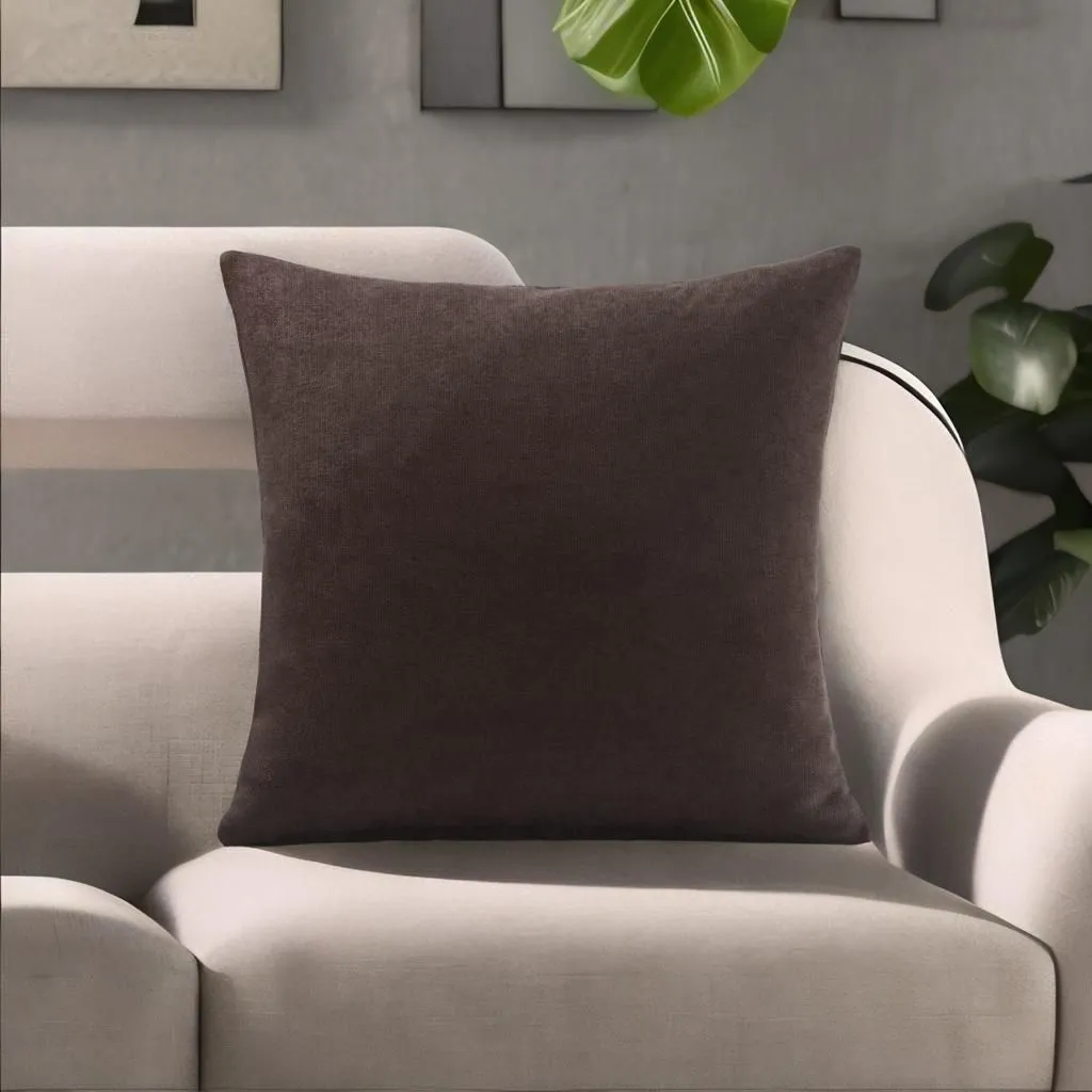 Luxury Living Velvet Chenille Cushion in Chocolate