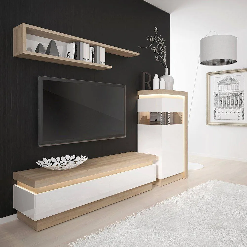 Furniture To Go Lyon 2 Drawer TV Cabinet in White 3