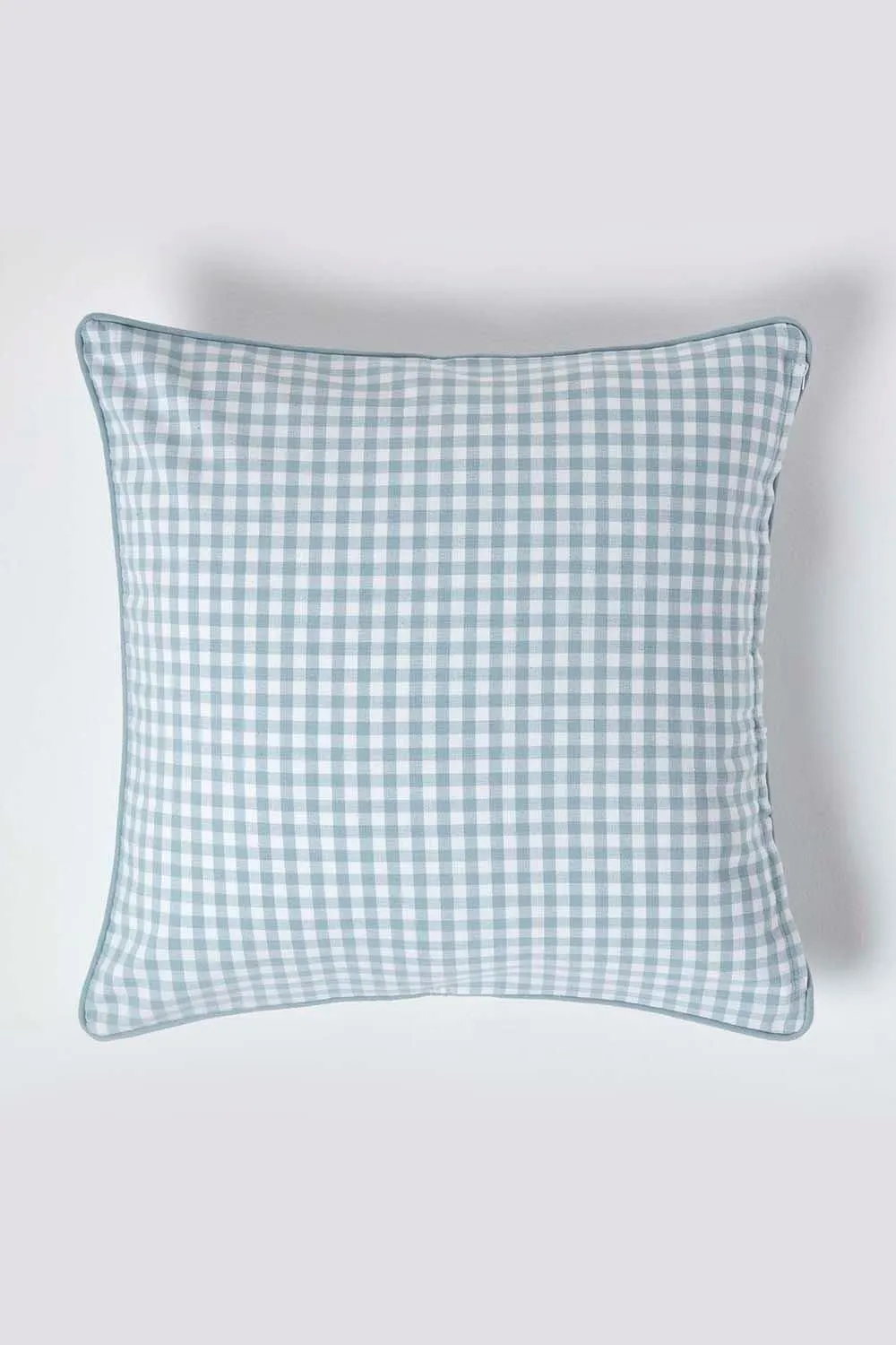 Homescapes Cotton Gingham Check Cushion Cover in Blue 1