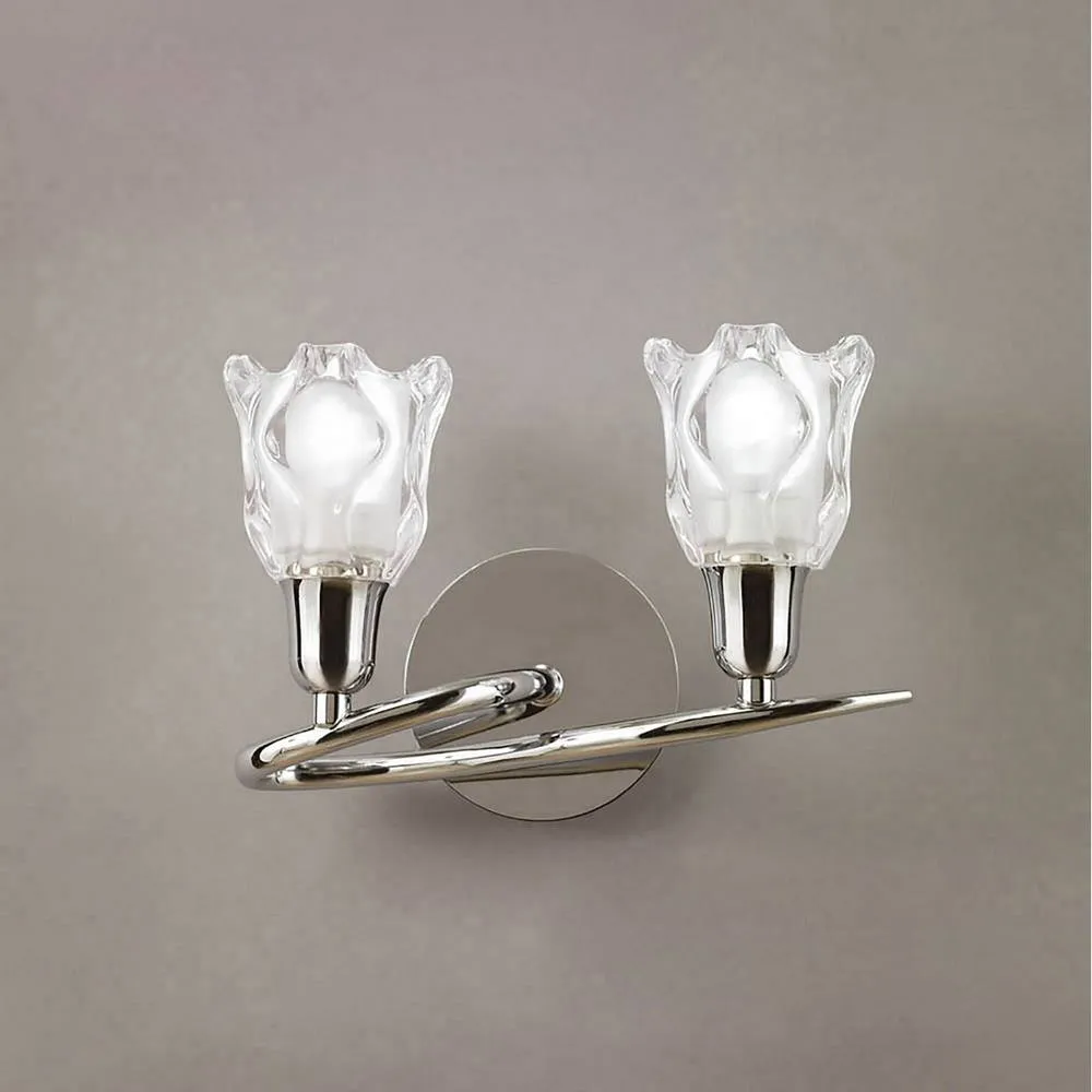 Netlighting Amel Wall Lamp Switched 2 Light L1SGU10 Polished Chrome in Silver 2