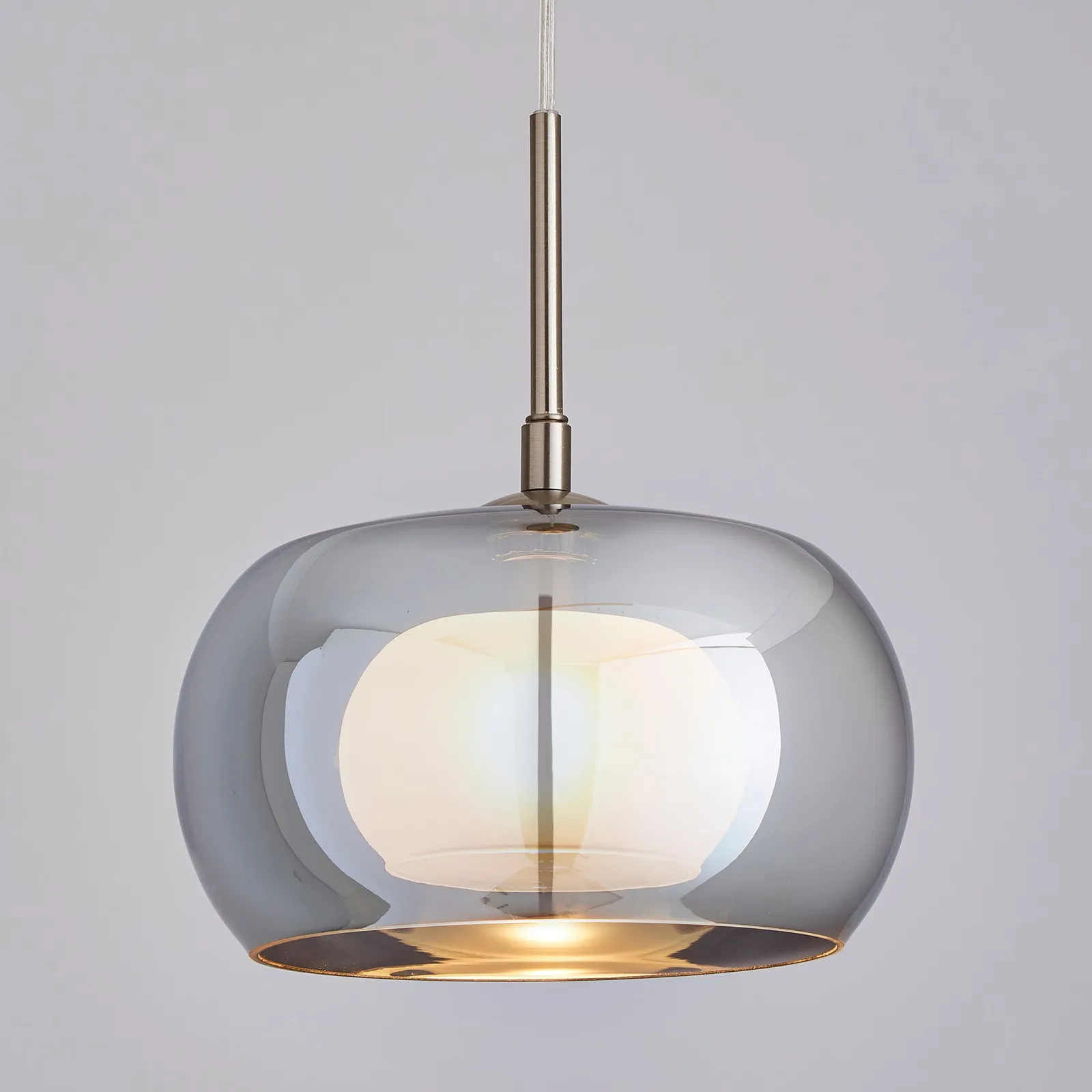 Cooper Smoked Glass Pendant Ceiling Fitting Grey