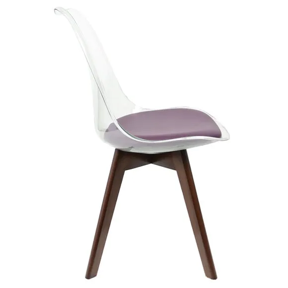 Fusion Living Soho Clear Plastic Dining Chair with Squared Legs 4