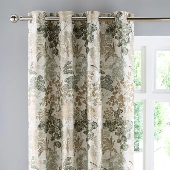 Folk Tree Eyelet Curtains 1