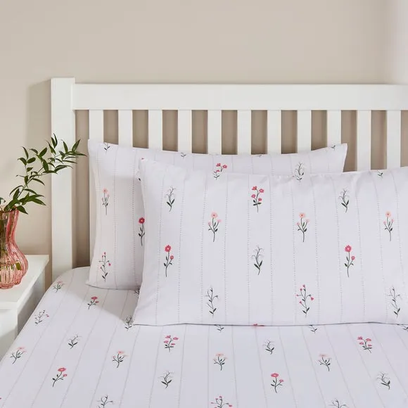 Stella Floral Polycotton Standard Pillowcase Pair