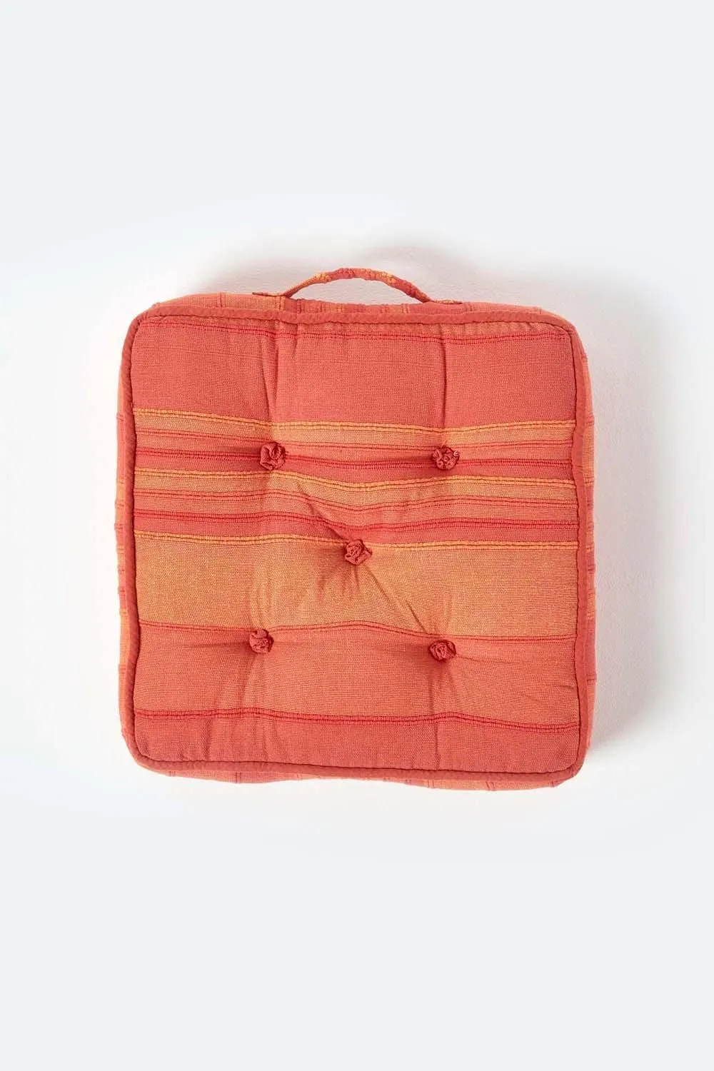Homescapes Morocco Striped Cotton Floor Cushion in Orange 3