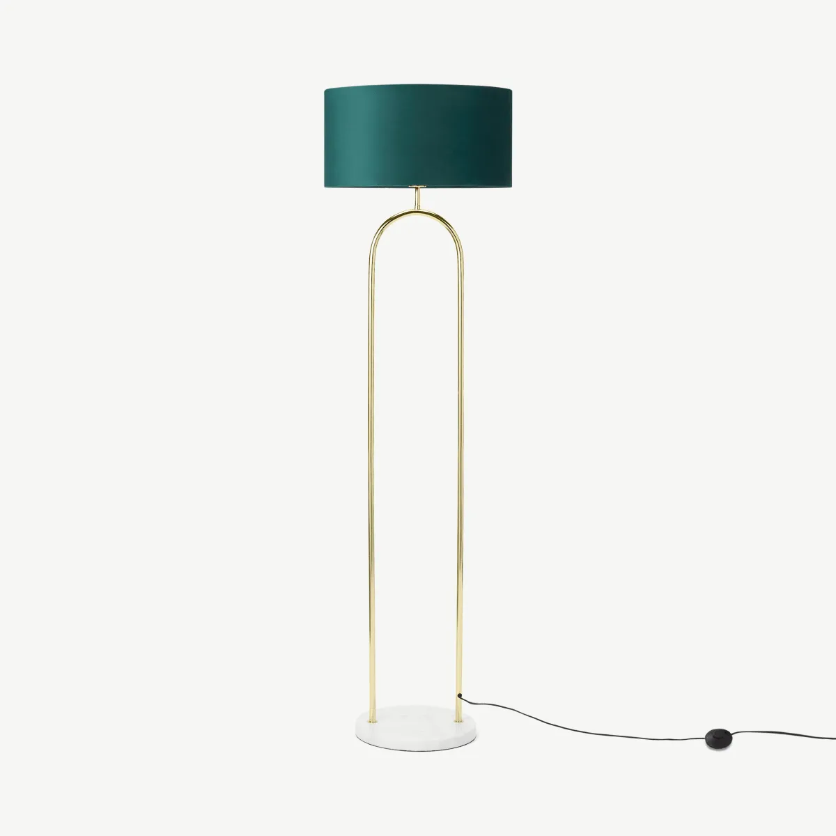 Carmella Floor Lamp, Brass & Marble