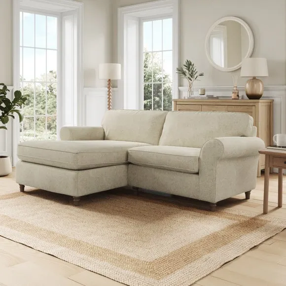 Flori Soft Chenille Corner Chaise Sofa 1